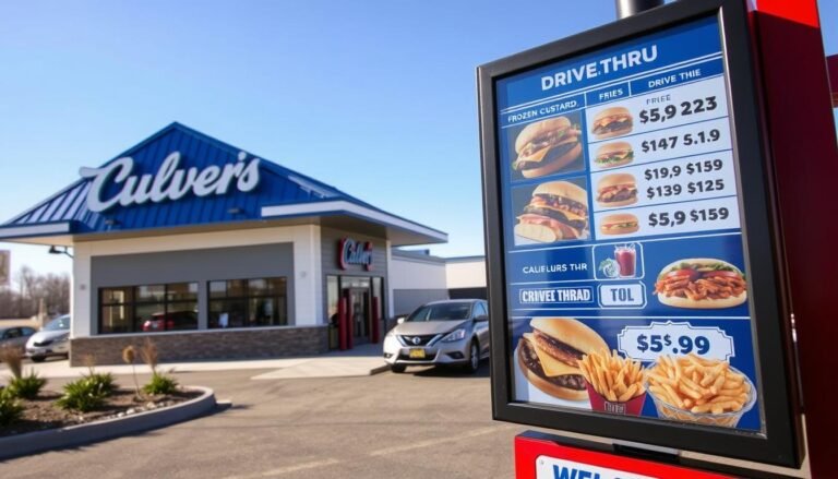 culver's drive thru menu