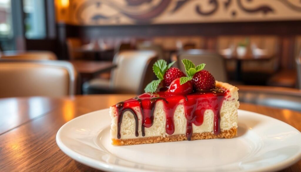 presentation of Cheesecake Factory cheesecake